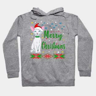 Merry Christmas. Hairless cat Desing. Holiday Gifts Hoodie